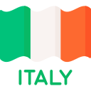 イタリアの国旗がなびいている