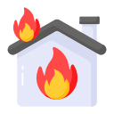 casa in fiamme