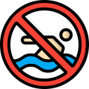 No swimming