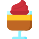helado con frutas y nueces