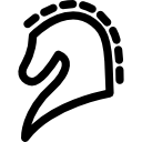 Horse head outline in side view icon