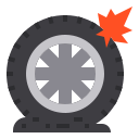 neumático desinflado