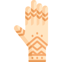 Henna painted hand