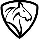 Horse head in a shield icon