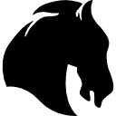 Horse face silhouette right side view variant icon