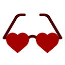 gafas de corazón