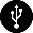 okrągły symbol interfejsu usb ikona