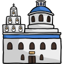 iglesia con cúpula azul