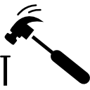 martillo clavando un clavo icono