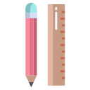 crayon et règle