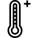 thermomètre à mercure avec symbole plus