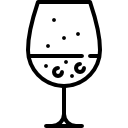 copa de vino con burbujas