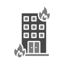 edifício em chamas