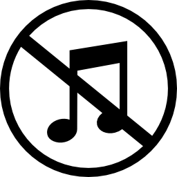 notas musicales silenciadas icono
