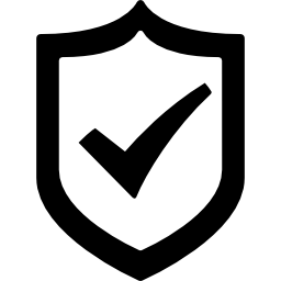 scudo di protezione con segno di spunta icona