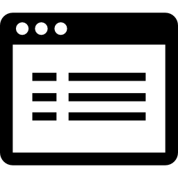 ventana de aplicación con texto icono