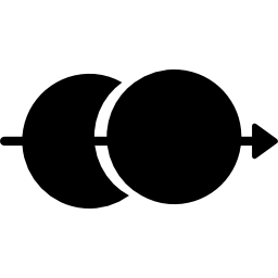 twee cirkels en een pijl icoon