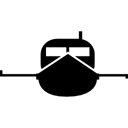 vista frontale della barca icona
