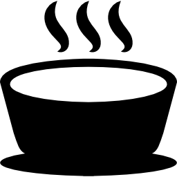 sopa caliente en un bol icono
