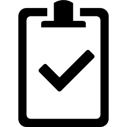 Clipboard with a check mark icon