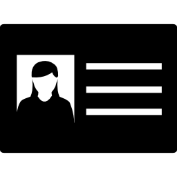 Identity card with woman picture icon