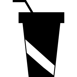 Paper cup with straw icon