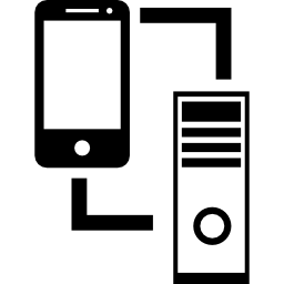 transferencia de teléfono a computadora icono