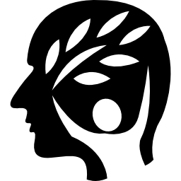 Head with cereal plant as brain icon