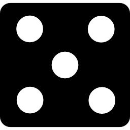 Dice with number five icon