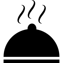 Cloche covering hot dish icon