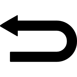 Curved arrow pointing left icon