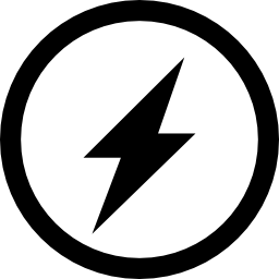 Lightning inside a circle icon