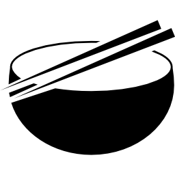 Bowl and chinese chopsticks icon