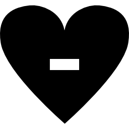 cuore con simbolo di sottrazione icona