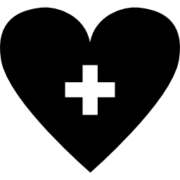 corazón con símbolo de adición icono