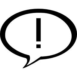 Exclamation mark in a speech bubble icon