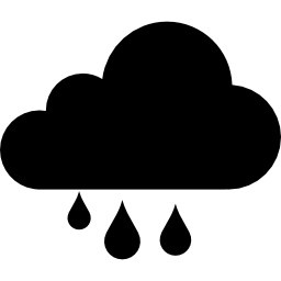 Cloud with drops of water icon