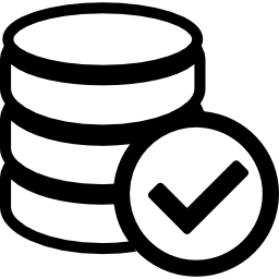 Database with a check mark icon