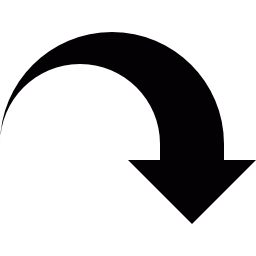 curva de flecha hacia abajo icono