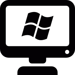 computerbildschirm mit windows-logo icon