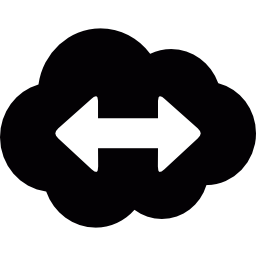 pfeil mit zwei köpfen in einer wolke icon