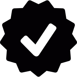 Approval symbol in badge icon