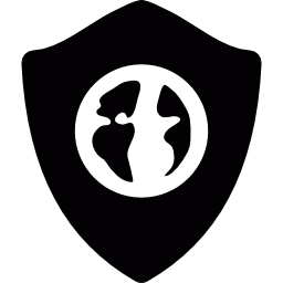 보호 방패에 지구 기호 icon