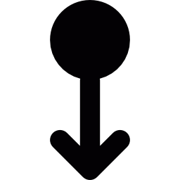 círculo con flecha hacia abajo icono