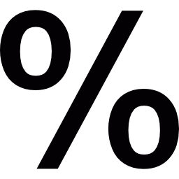 segno di percentuale icona