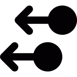dwie strzałki skierowane w lewo ikona