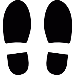 Left and right shoe footprints icon