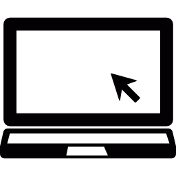 Ноутбук с курсором мыши иконка