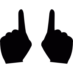 Two hands pointing to up icon