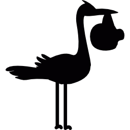 Stork with baby icon